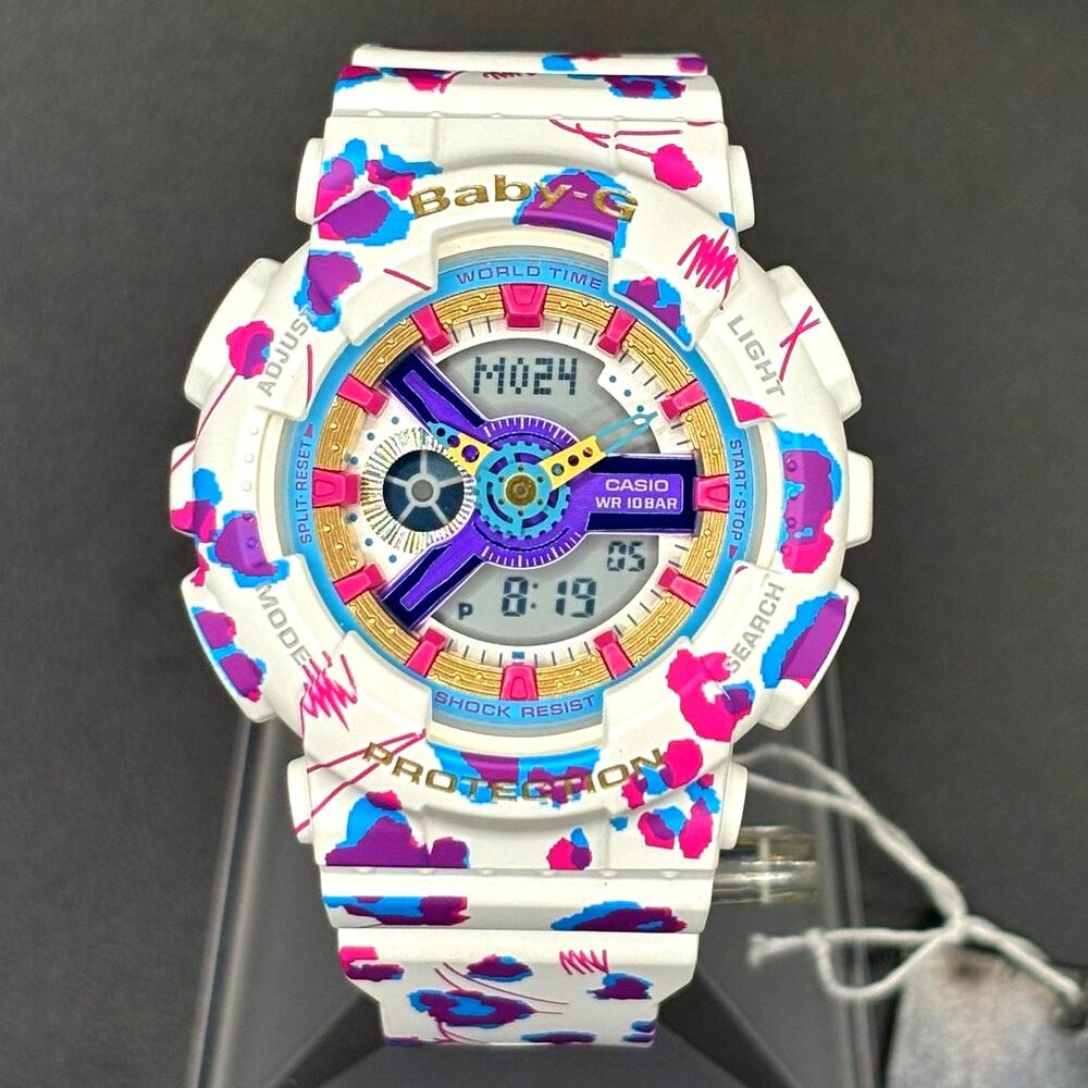 Casio Baby-G BA-110FL-7A Flower Leopard Analog Digital Watch NIBWT